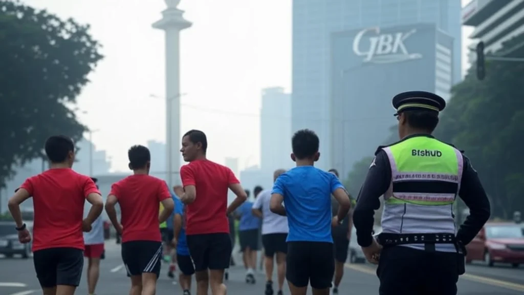 Persiapan Penutupan Jalan untuk Jakarta International Marathon 2025